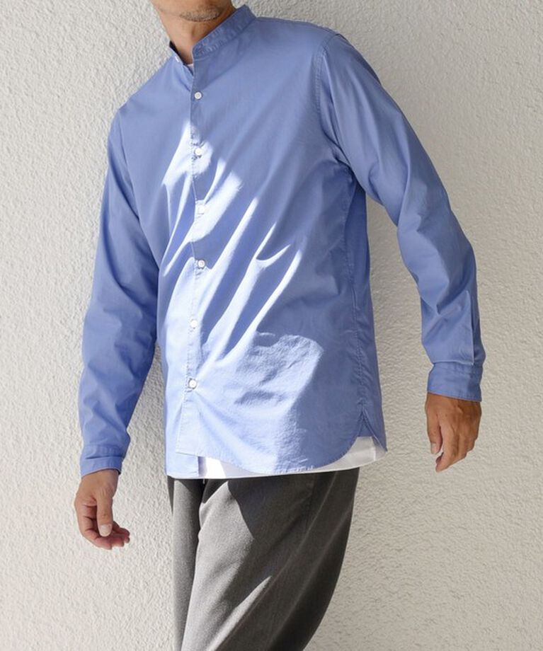 SHIPS any「SHIPS any: ストライプ / ソリッド リラックス バンドカラー シャツ 25SS◇」|シャツ・ブラウス|