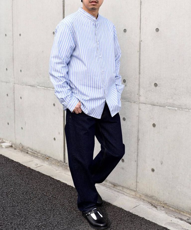 SHIPS any「SHIPS any: ストライプ / ソリッド リラックス バンドカラー シャツ 25SS◇」|シャツ・ブラウス|