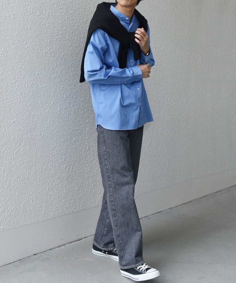 SHIPS any「SHIPS any: ストライプ / ソリッド リラックス バンドカラー シャツ 25SS◇」|シャツ・ブラウス|