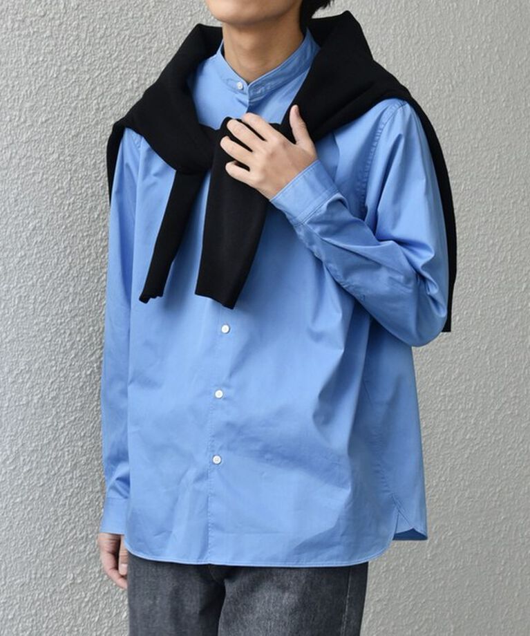 SHIPS any「SHIPS any: ストライプ / ソリッド リラックス バンドカラー シャツ 25SS◇」|シャツ・ブラウス|