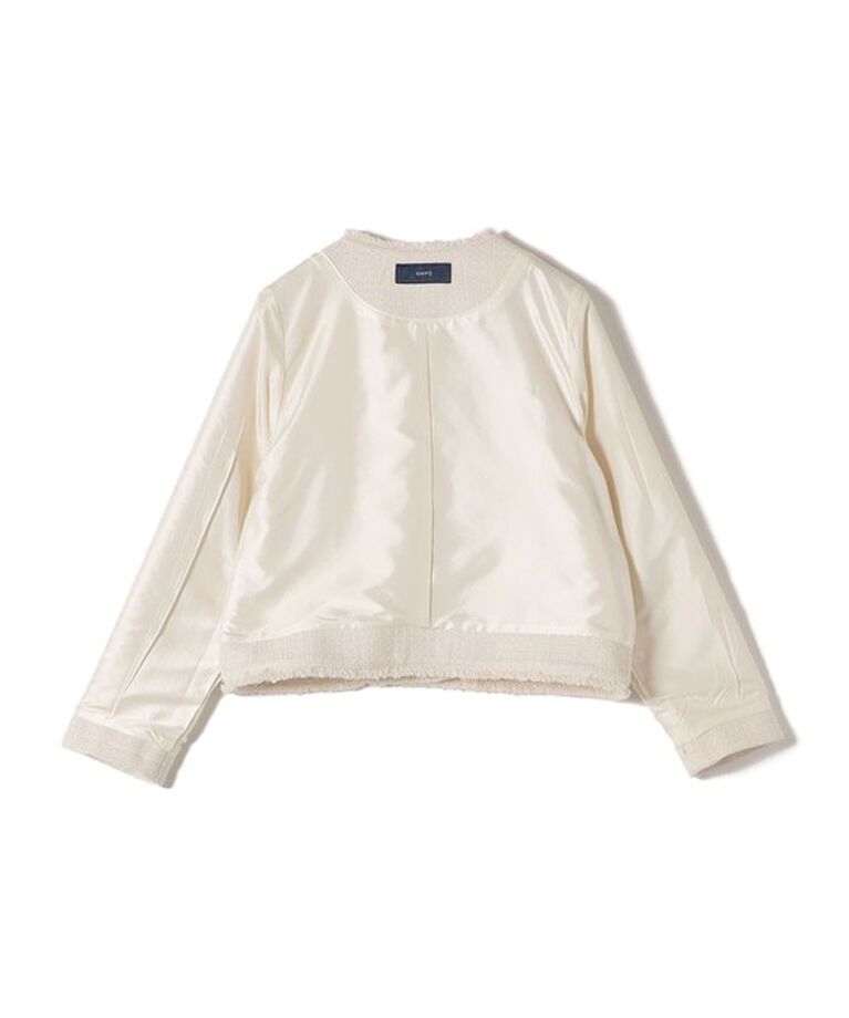 SHIPS for women「〈セレモニー対応可〉スラブ ツイード ノーカラー ジャケット（セットアップ対応）」|ノーカラージャケット|