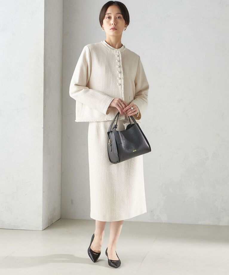 SHIPS for women「〈セレモニー対応可〉スラブ ツイード ノーカラー ジャケット（セットアップ対応）」|ノーカラージャケット|
