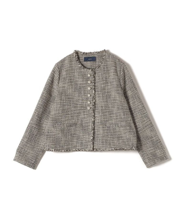 SHIPS for women「〈セレモニー対応可〉スラブ ツイード ノーカラー ジャケット（セットアップ対応）」|ノーカラージャケット|