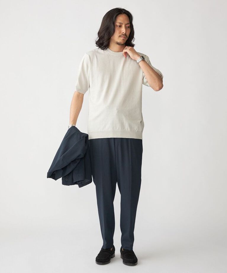 SHIPS「SHIPS: 〈手洗い可能〉 14ゲージ TEXBRID(R) リネン ニット Tシャツ」|ニット・セーター|