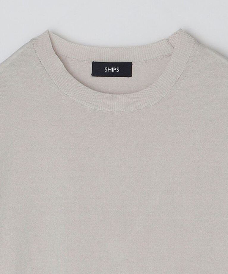 SHIPS「SHIPS: 〈手洗い可能〉 14ゲージ TEXBRID(R) リネン ニット Tシャツ」|ニット・セーター|