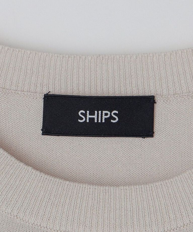 SHIPS「SHIPS: 〈手洗い可能〉 14ゲージ TEXBRID(R) リネン ニット Tシャツ」|ニット・セーター|