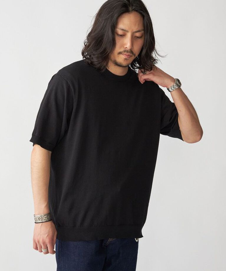 SHIPS「SHIPS: 〈手洗い可能〉 14ゲージ TEXBRID(R) リネン ニット Tシャツ」|ニット・セーター|