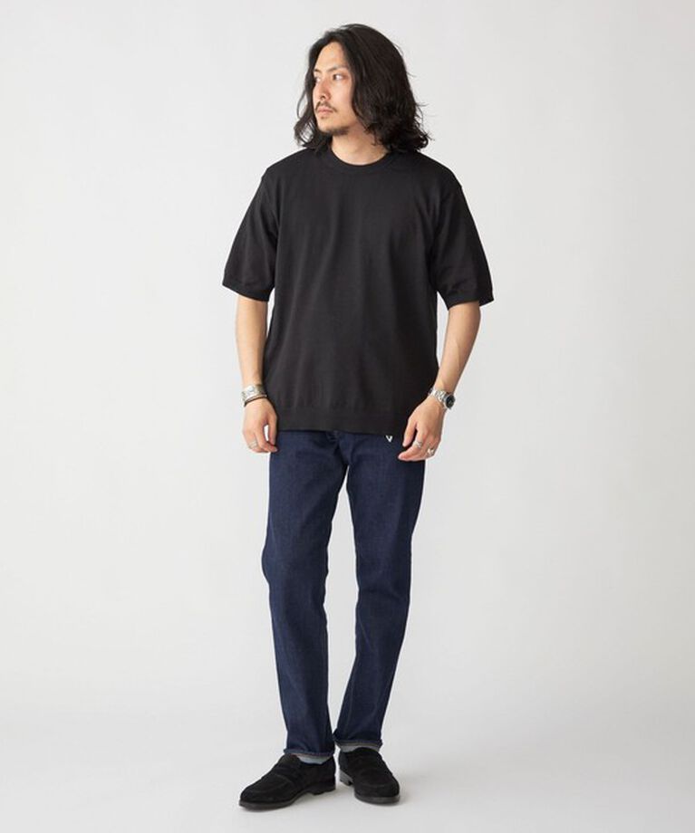 SHIPS「SHIPS: 〈手洗い可能〉 14ゲージ TEXBRID(R) リネン ニット Tシャツ」|ニット・セーター|