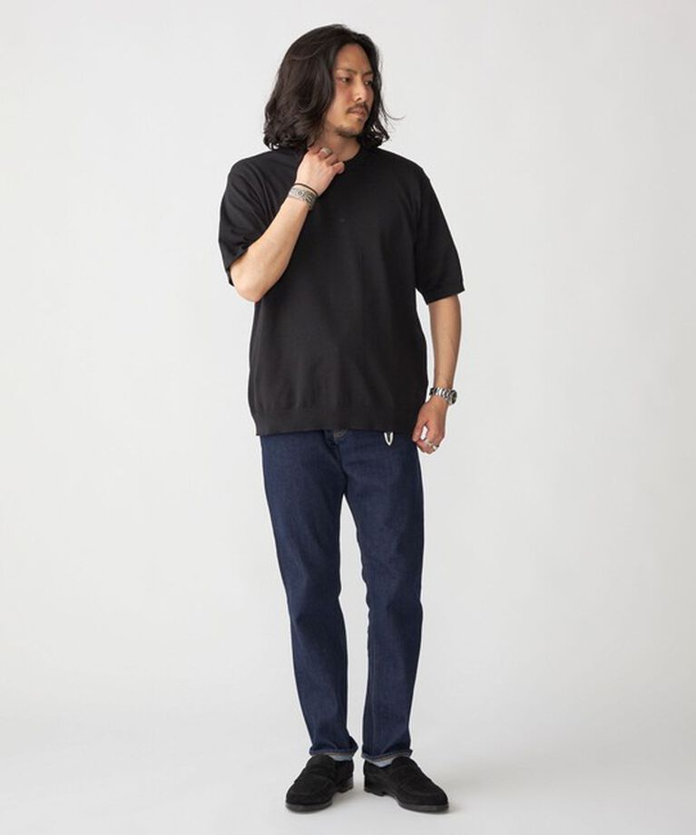 SHIPS「SHIPS: 〈手洗い可能〉 14ゲージ TEXBRID(R) リネン ニット Tシャツ」|ニット・セーター|