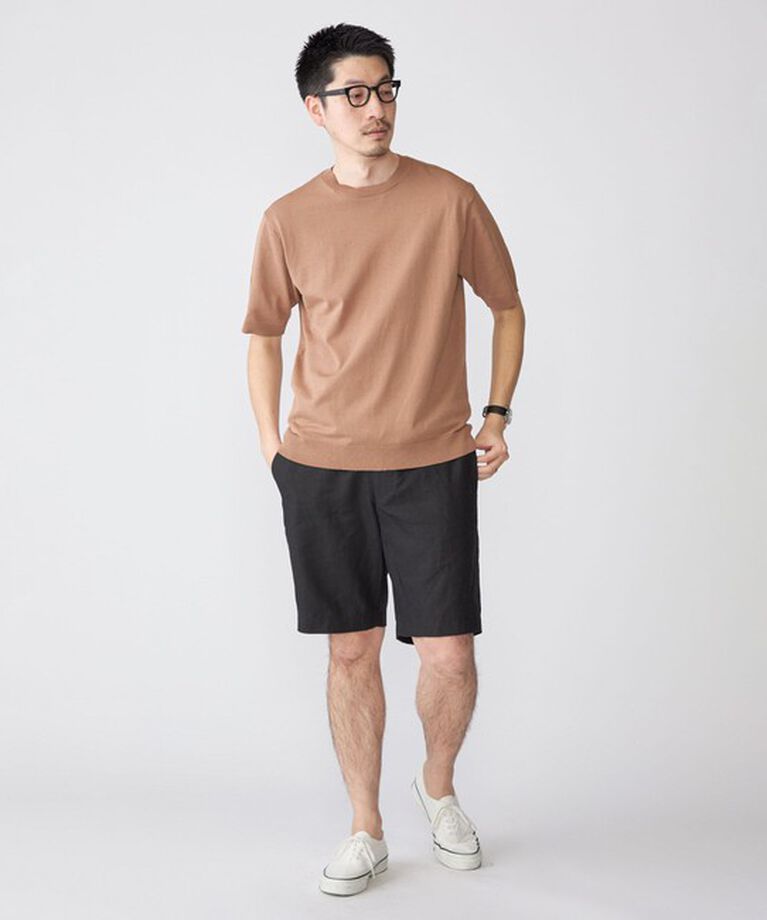 SHIPS「SHIPS: 〈手洗い可能〉 14ゲージ TEXBRID(R) リネン ニット Tシャツ」|ニット・セーター|