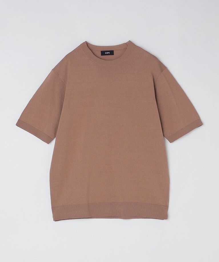 SHIPS「SHIPS: 〈手洗い可能〉 14ゲージ TEXBRID(R) リネン ニット Tシャツ」|ニット・セーター|