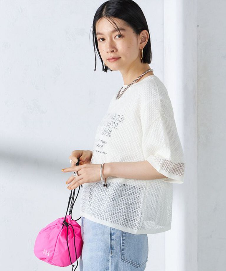 SHIPS for women「〈手洗い可能〉メッシュ編 半袖 ニット プルオーバー」|ニット・セーター|