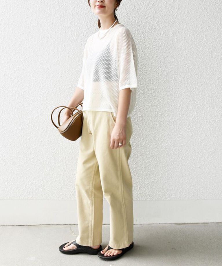 SHIPS for women「〈手洗い可能〉メッシュ編 半袖 ニット プルオーバー」|ニット・セーター|