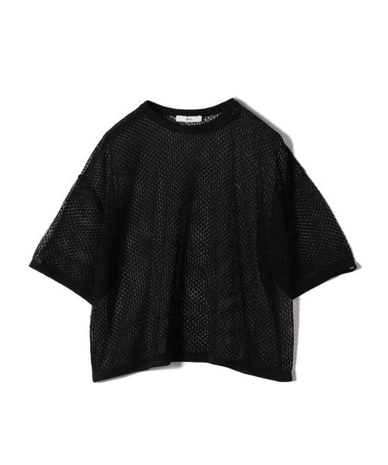 SHIPS for women「〈手洗い可能〉メッシュ編 半袖 ニット プルオーバー」|ニット・セーター|