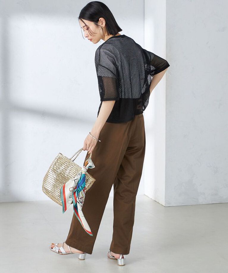 SHIPS for women「〈手洗い可能〉メッシュ編 半袖 ニット プルオーバー」|ニット・セーター|