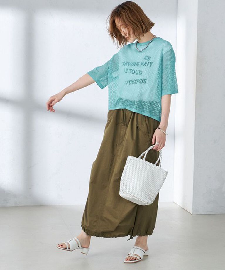 SHIPS for women「〈手洗い可能〉メッシュ編 半袖 ニット プルオーバー」|ニット・セーター|