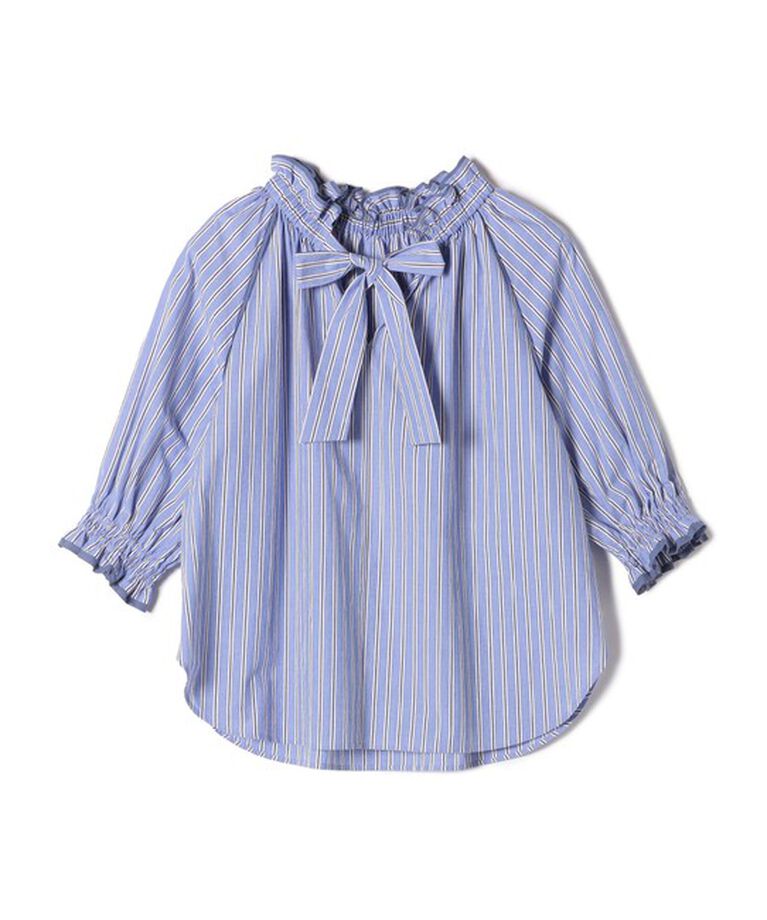 SHIPS for women「〈手洗い可能〉ネック ギャザー 7分袖 ボウタイ ブラウス」|シャツ・ブラウス|