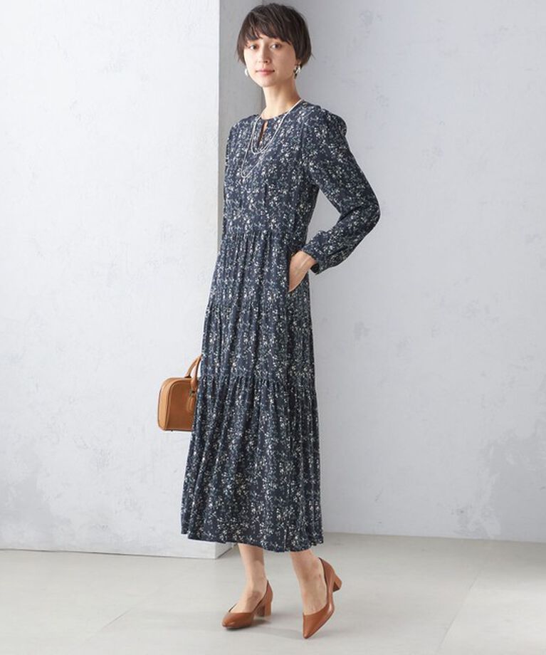 SHIPS for women「ボタニカル・ドット プリント ワンピース」|ワンピース|