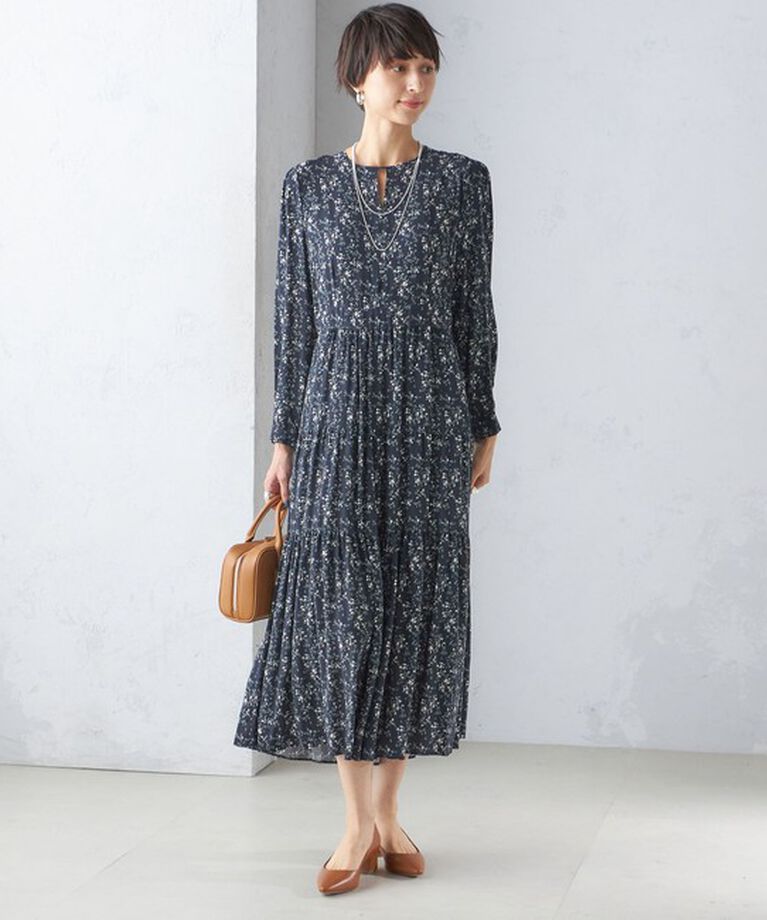 SHIPS for women「ボタニカル・ドット プリント ワンピース」|ワンピース|