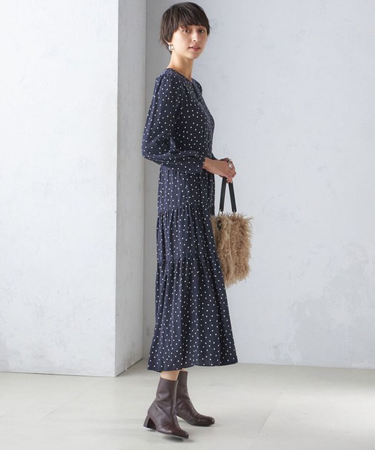 SHIPS for women「ボタニカル・ドット プリント ワンピース」|ワンピース|