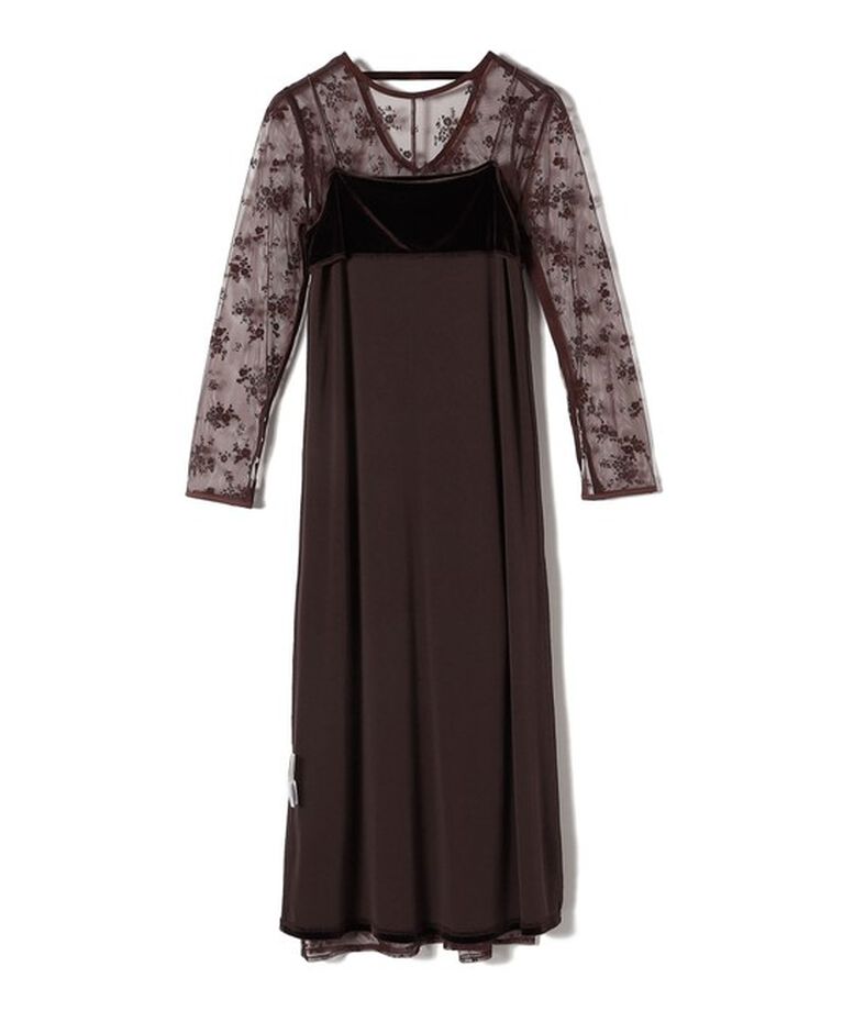 SHIPS for women「〈結婚式・パーティ〉kaene:フロッキー レース ポリエステルベロア 2WAY ドレス」|ワンピース|