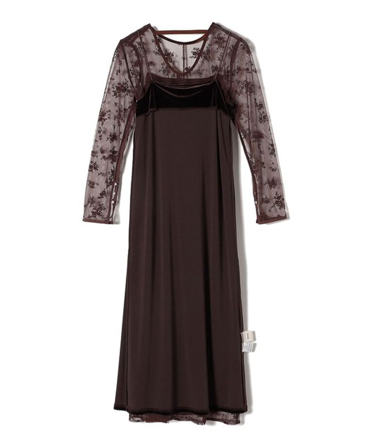 SHIPS for women「〈結婚式・パーティ〉kaene:フロッキー レース ポリエステルベロア 2WAY ドレス」|ワンピース|