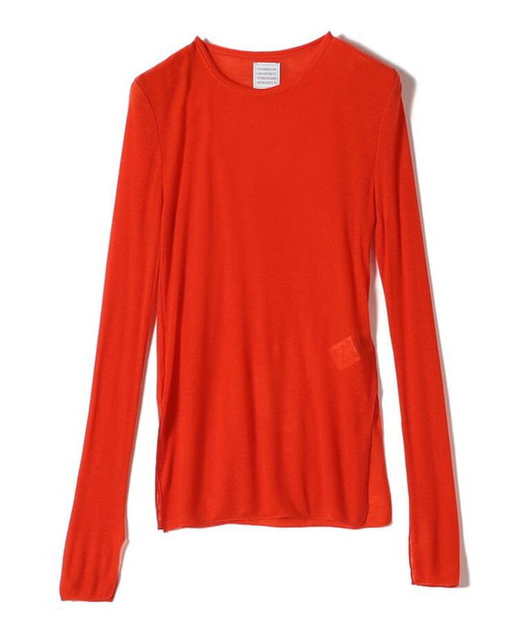 SHIPS for women「GGG:〈手洗い可能〉Uネック ロング スリーブ カット」|Tシャツ・カットソー|レッド