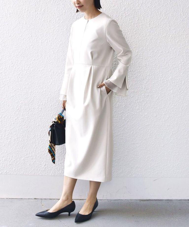 SHIPS for women「〈セレモニー対応可〉重ね着 デザイン ダブル クロス ワンピース」|ワンピース|