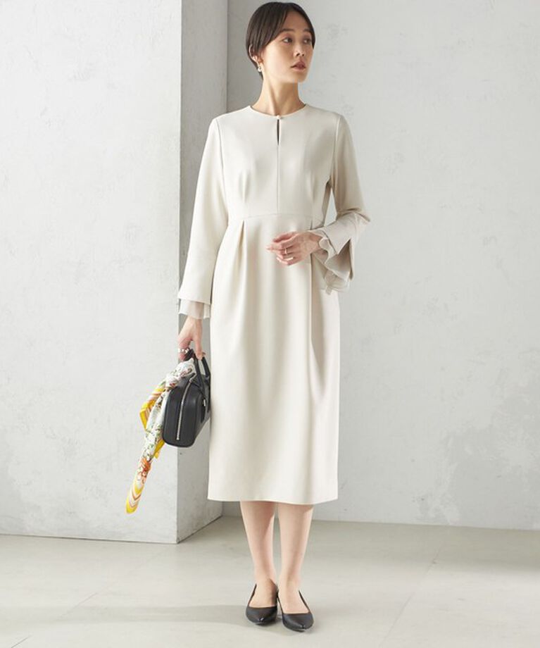 SHIPS for women「〈セレモニー対応可〉重ね着 デザイン ダブル クロス ワンピース」|ワンピース|