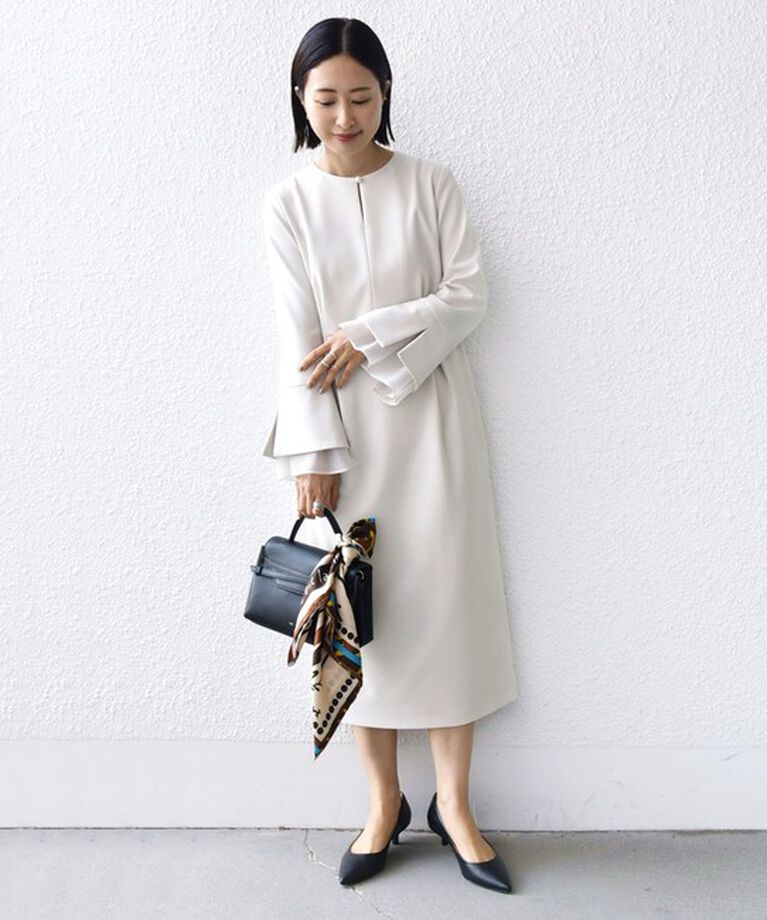 SHIPS for women「〈セレモニー対応可〉重ね着 デザイン ダブル クロス ワンピース」|ワンピース|