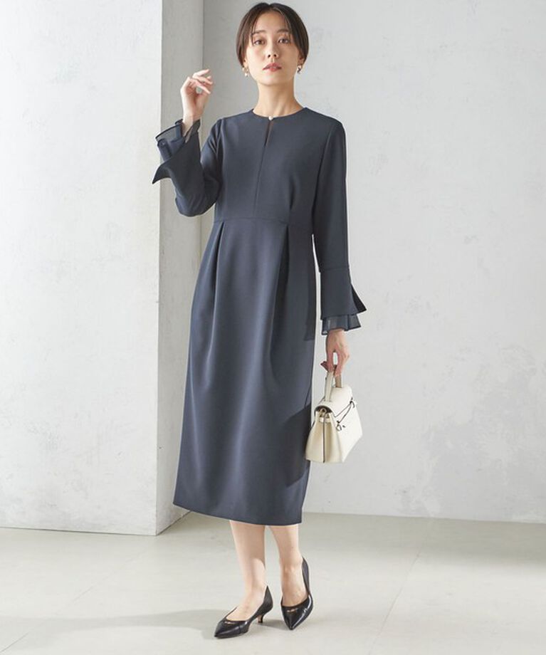SHIPS for women「〈セレモニー対応可〉重ね着 デザイン ダブル クロス ワンピース」|ワンピース|