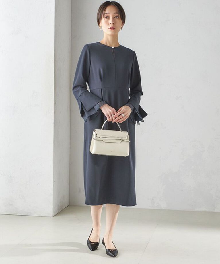 SHIPS for women「〈セレモニー対応可〉重ね着 デザイン ダブル クロス ワンピース」|ワンピース|