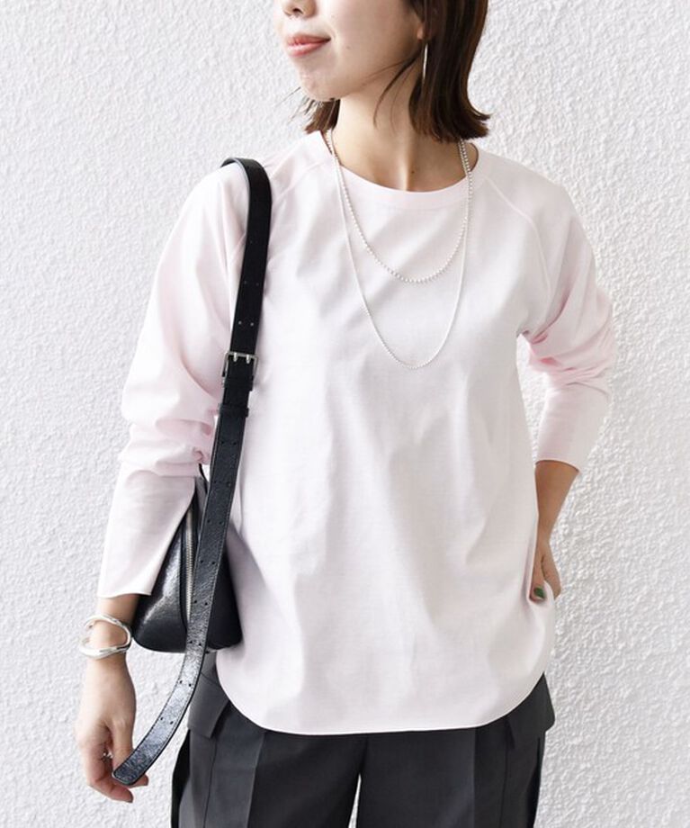 SHIPS for women「〈手洗い可能〉ベースボール TEE」|Tシャツ・カットソー|ピンク