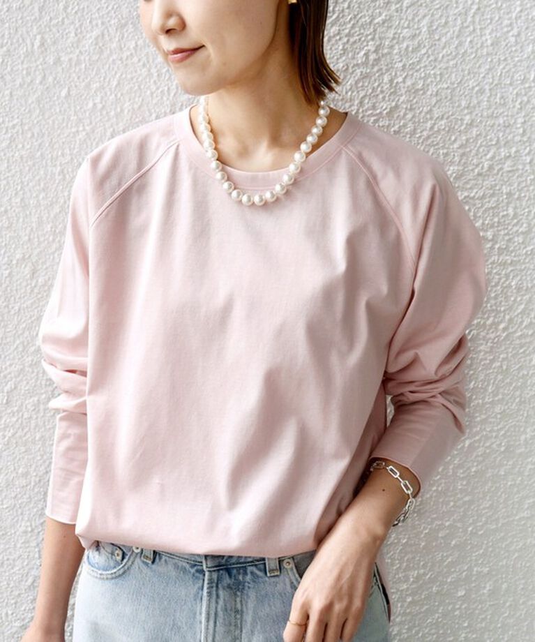 SHIPS for women「〈手洗い可能〉ベースボール TEE」|Tシャツ・カットソー|ピンク系