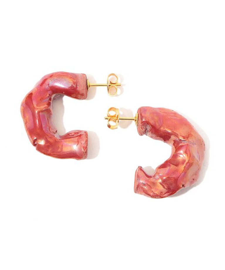 TOMORROWLAND GOODS「LEVENS PIEDRA HOOPS ピアス」|ピアス|35 レッド