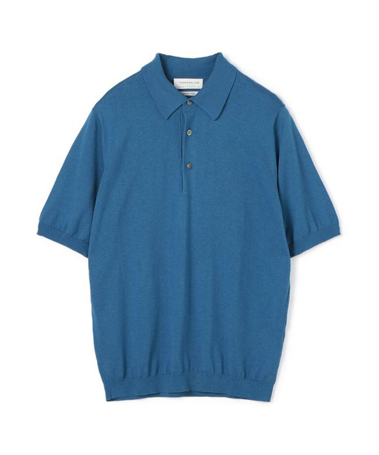 TOMORROWLAND MENS「シルクコットン ニットポロシャツ SESIA」|ニット・セーター|65 ブルー