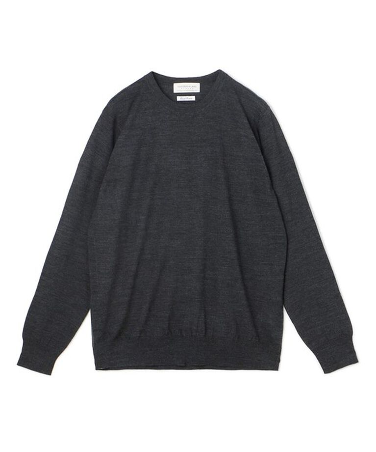 TOMORROWLAND MENS「TOMORROWLAND tricot スーパーファインメリノウール クルーネックプルオーバー」|ニット・セーター|17 チャコールグレー