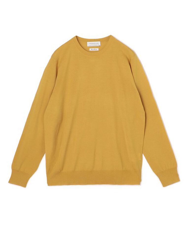 TOMORROWLAND MENS「TOMORROWLAND tricot スーパーファインメリノウール クルーネックプルオーバー」|ニット・セーター|23 イエロー