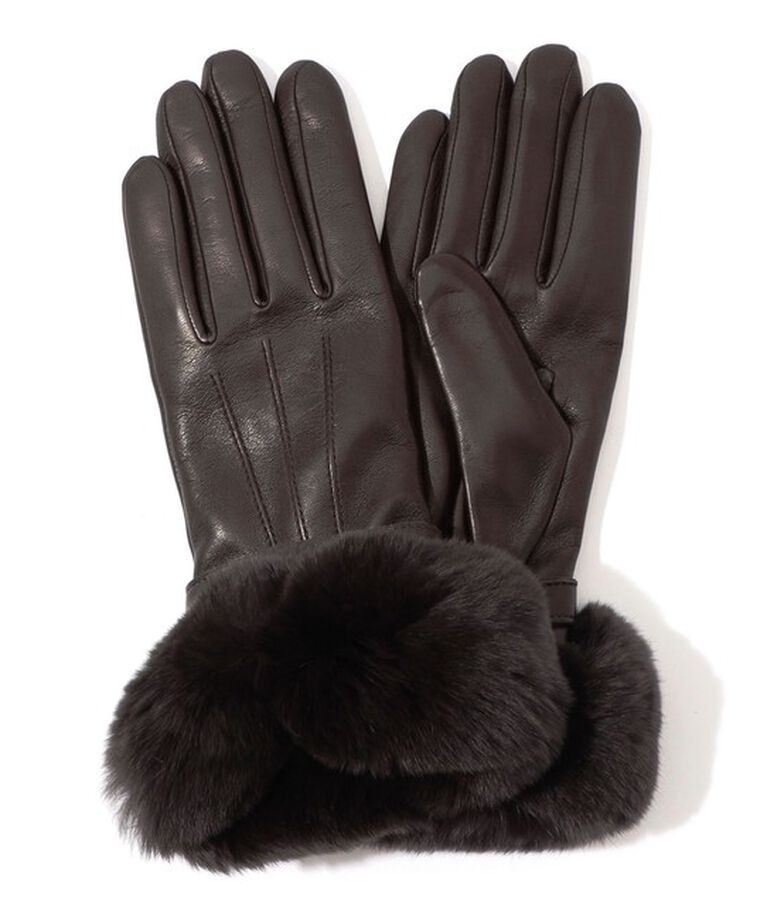 TOMORROWLAND GOODS「Gloves  ファーグローブ」|手袋|47 ダークブラウン