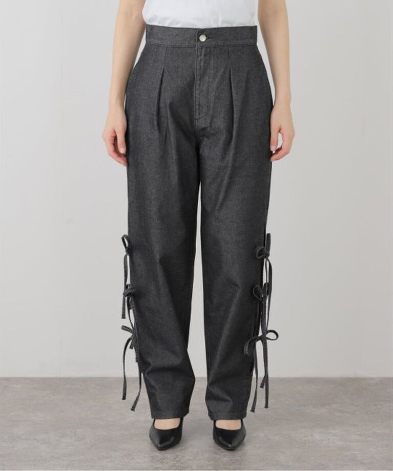  「LIVINGTONE JAZ Side slit with bow LT-JAZ-08：デニムパンツ」|デニム|
