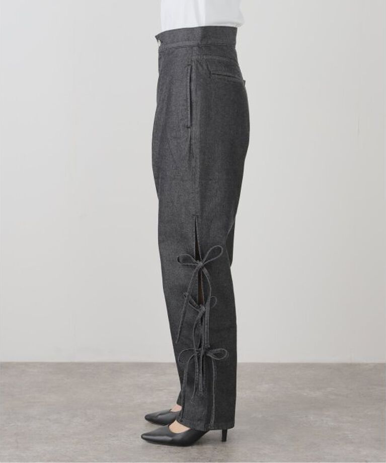  「LIVINGTONE JAZ Side slit with bow LT-JAZ-08：デニムパンツ」|デニム|