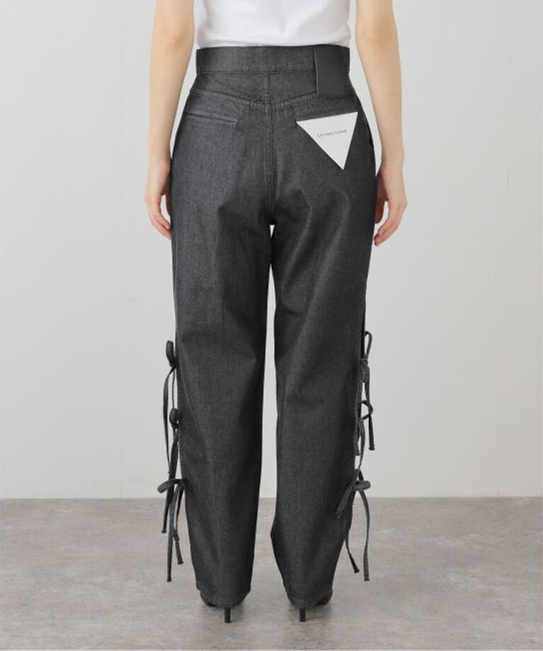  「LIVINGTONE JAZ Side slit with bow LT-JAZ-08：デニムパンツ」|デニム|