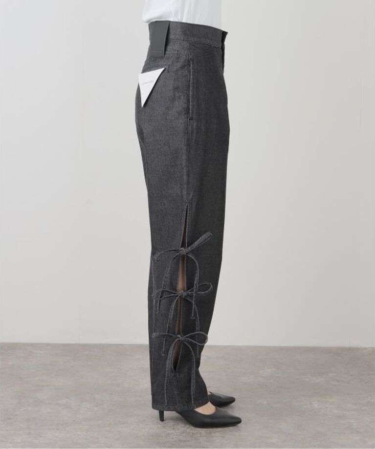  「LIVINGTONE JAZ Side slit with bow LT-JAZ-08：デニムパンツ」|デニム|