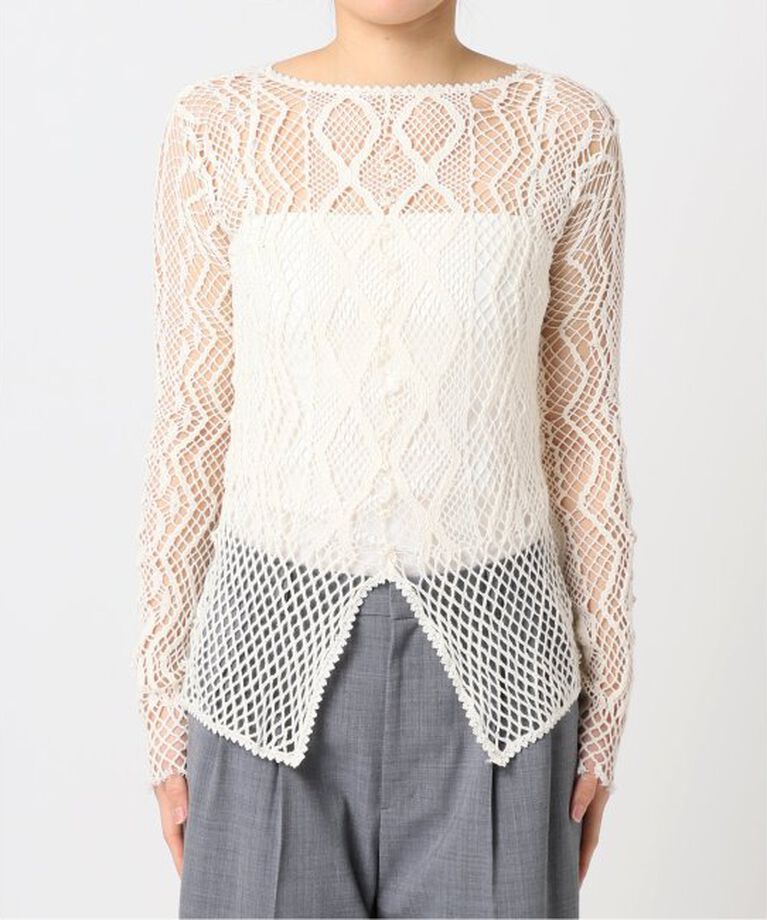  「EUCHRONIA 別注 Lace long sleece tee：カットソー」|Tシャツ・カットソー|