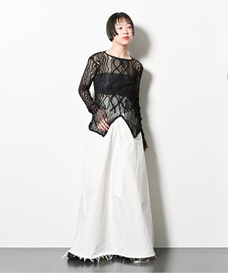  「EUCHRONIA 別注 Lace long sleece tee：カットソー」|Tシャツ・カットソー|