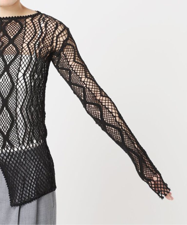  「EUCHRONIA 別注 Lace long sleece tee：カットソー」|Tシャツ・カットソー|