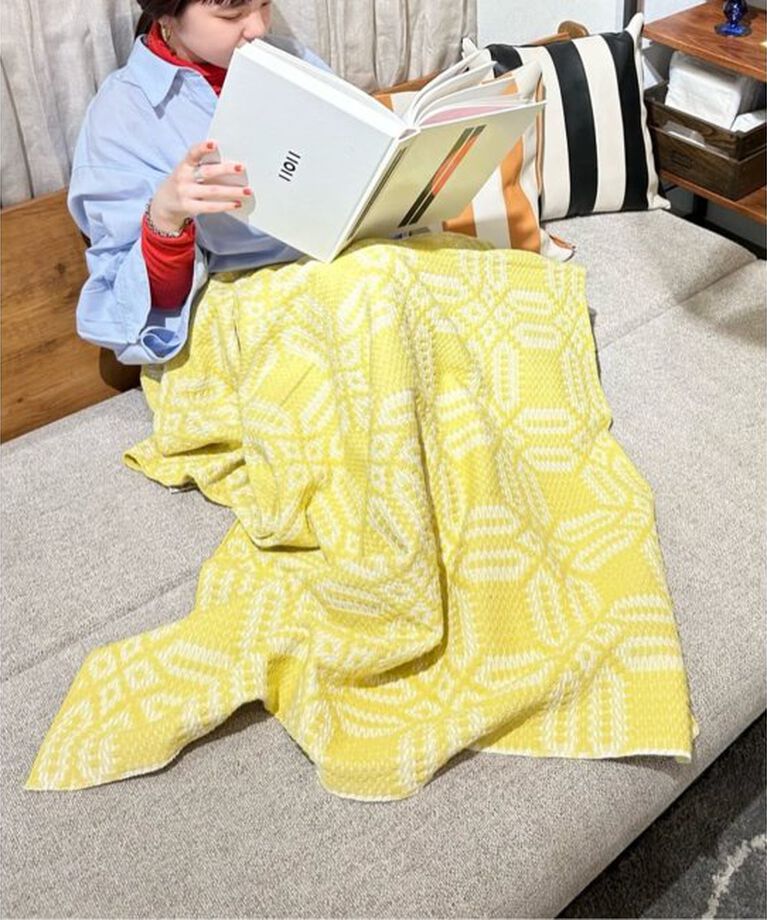 journal standard Furniture「【WESTOVERALLS / ウェストオーバーオールズ】SHAKER BLANKET ブランケット」|ブランケット|イエロー