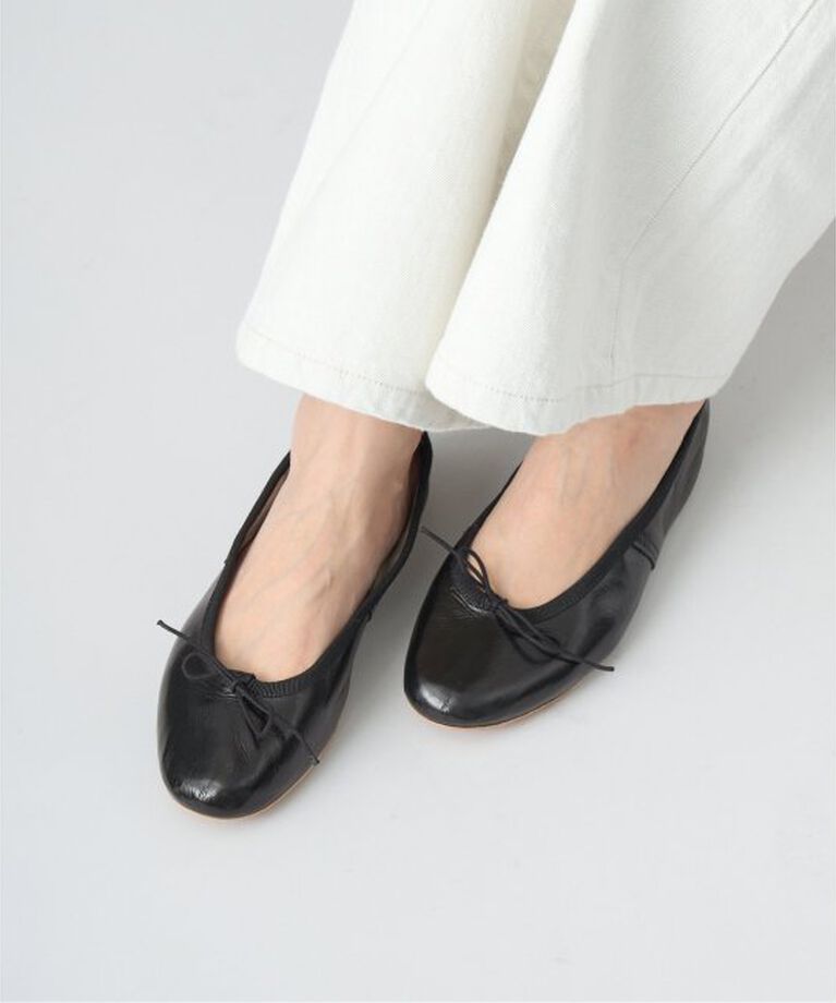 IENA「PORSELLI/ポルセリ LEATHER バレエシューズ」|バレエシューズ|ブラック
