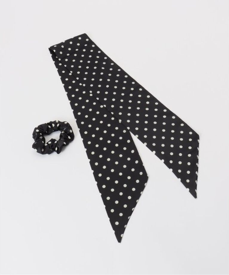 IENA「THROW/スロー Scrunchie scarf スカーフ TH251-S09P」|バンダナ・スカーフ|ブラック