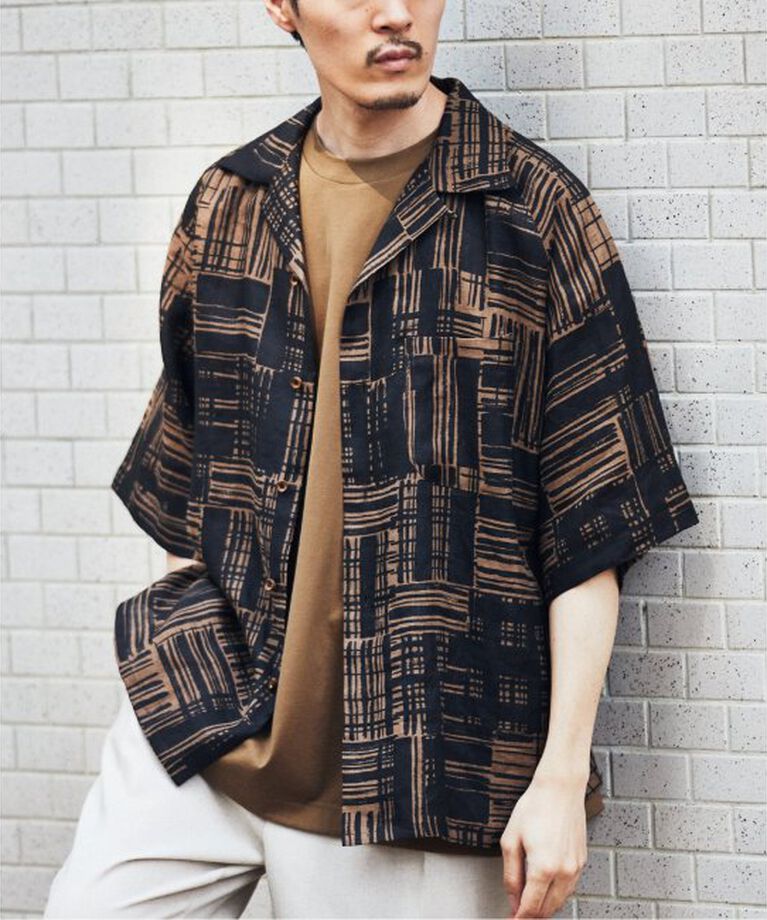 EDIFICE「【m’s braque for BOUCLE】デッドストック アロハシャツ」|シャツ・ブラウス|ブラウン